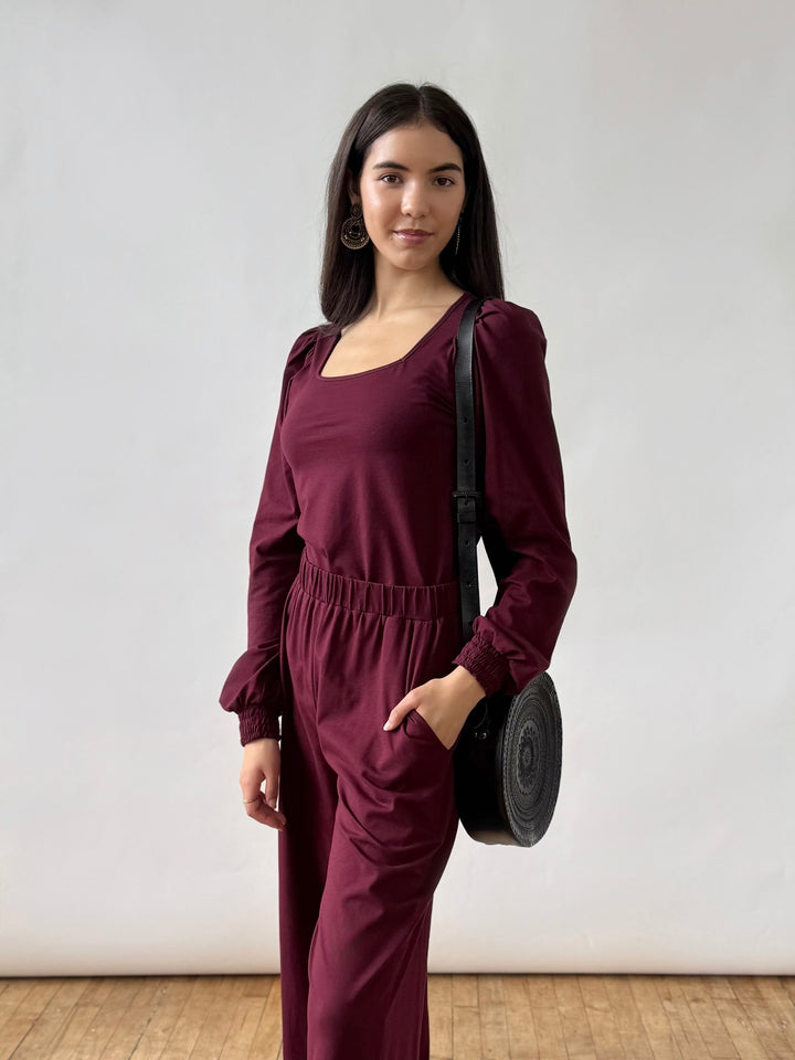 ELLIE pants in Merlot