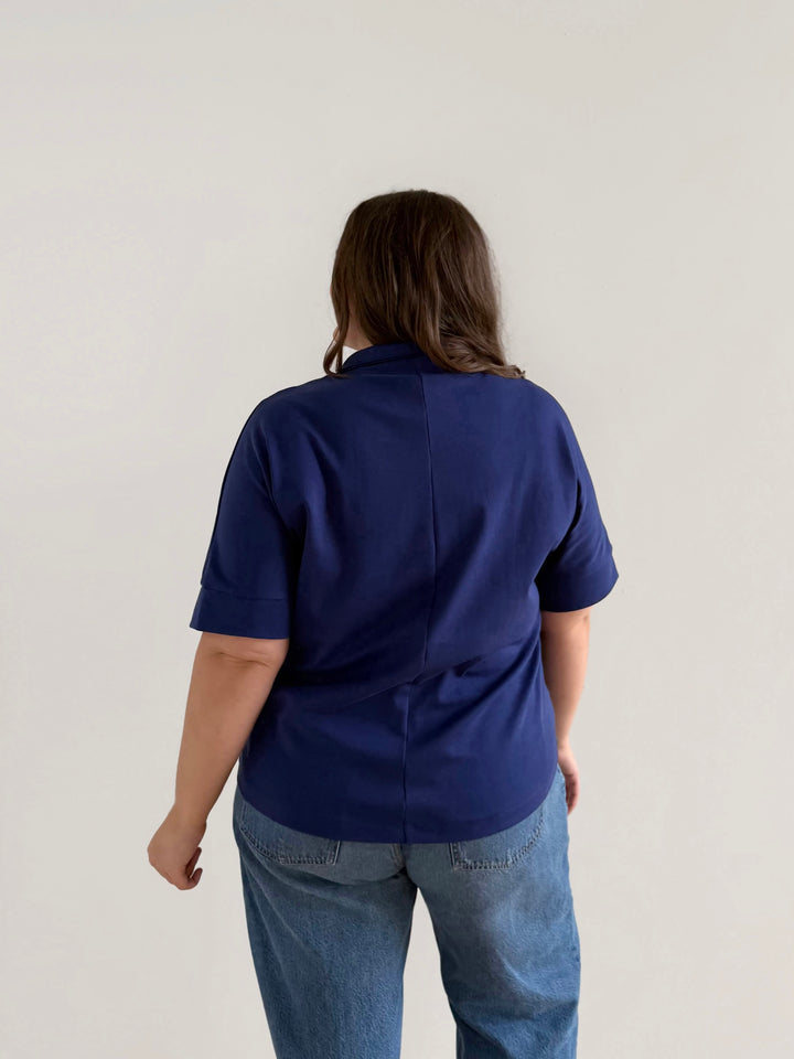 SINCLAIR heavy-knit top in Bright Navy