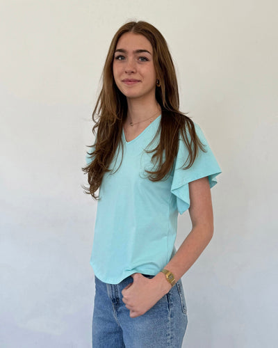 ELLIOT tee in Crisp Aqua