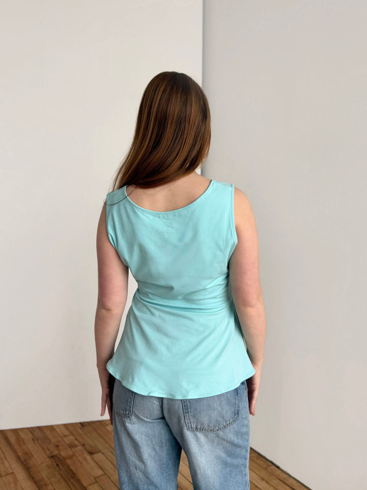 REINA top in Crisp Aqua