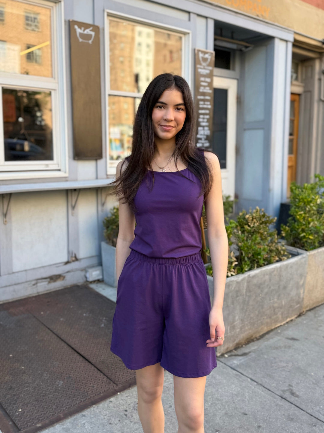 ANDRI jersey shorts in Midnight Dahlia