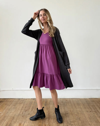 JAYDE tiered dress in Deep Lilac