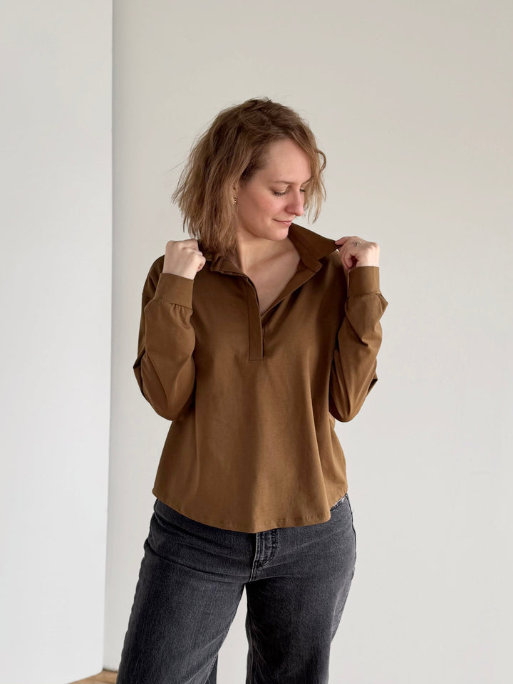 MICAH jersey top in Kona Brown