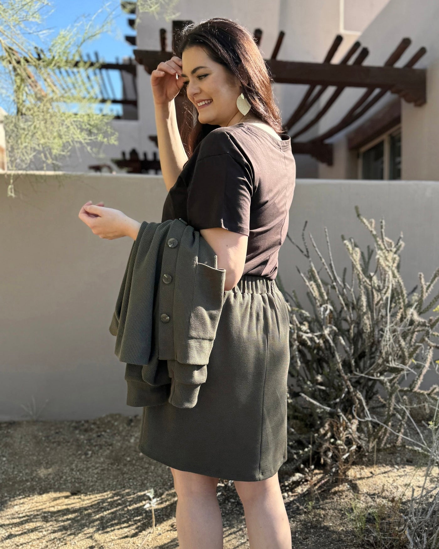 LOTUS waffle knit skirt in Crocodile