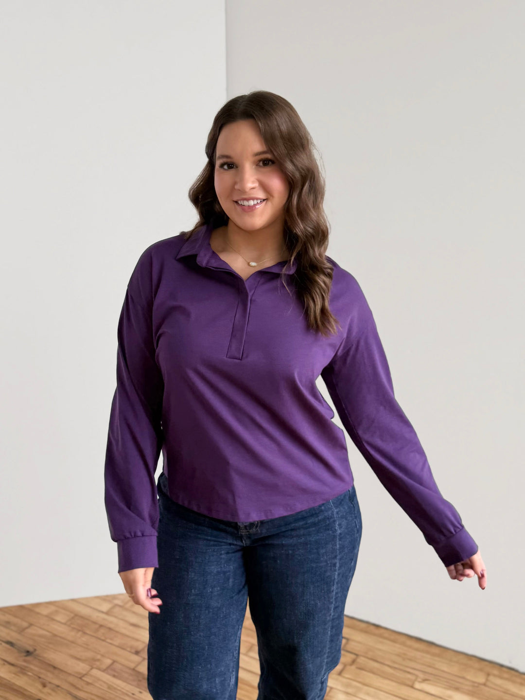 MICAH jersey top in Midnight Dahlia