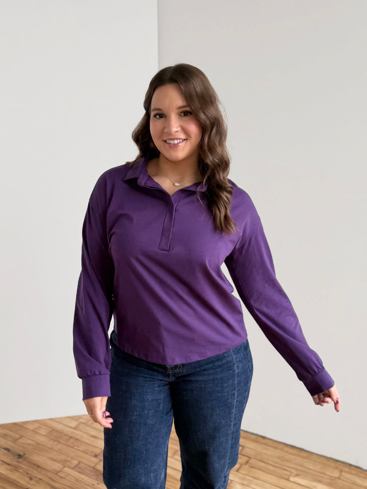 MICAH jersey top in Midnight Dahlia