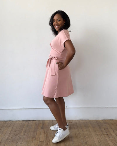 ALOE waffle knit dress in Earthy Rose