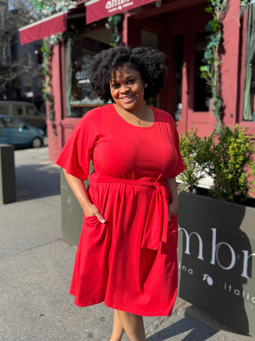 IRVINE dress in Bright Ruby