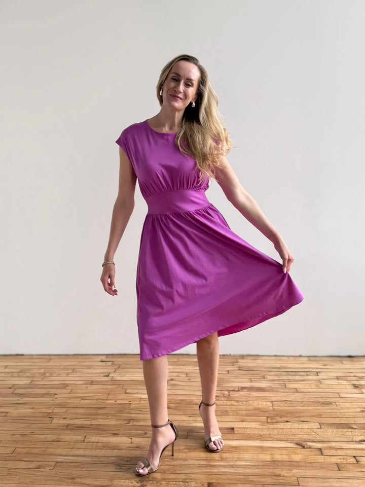 CATHERINE dress in Magenta Bloom
