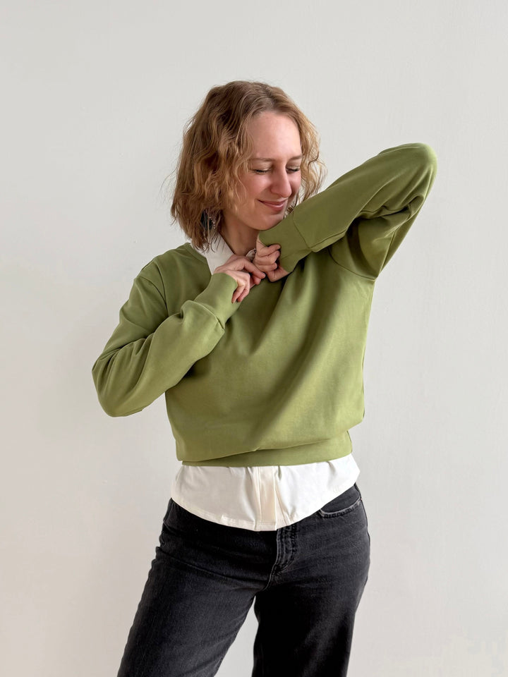 PERCY heavy knit top in Grass Green