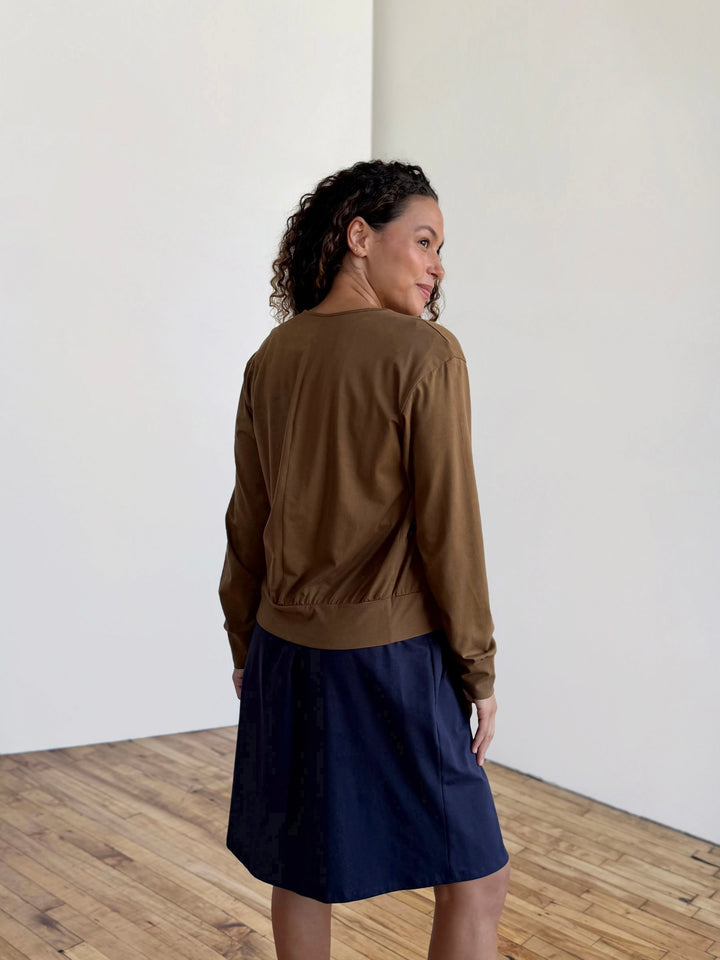 EUGENIE cardigan/top in Kona Brown