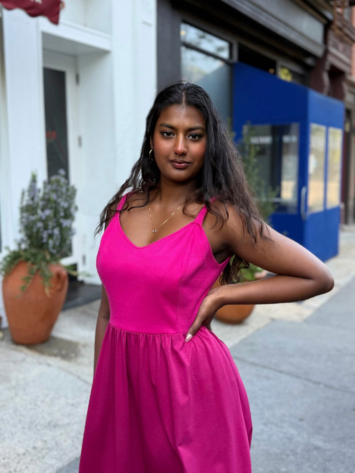 MARIBEL dress in Hot Pink/Garnet Pink