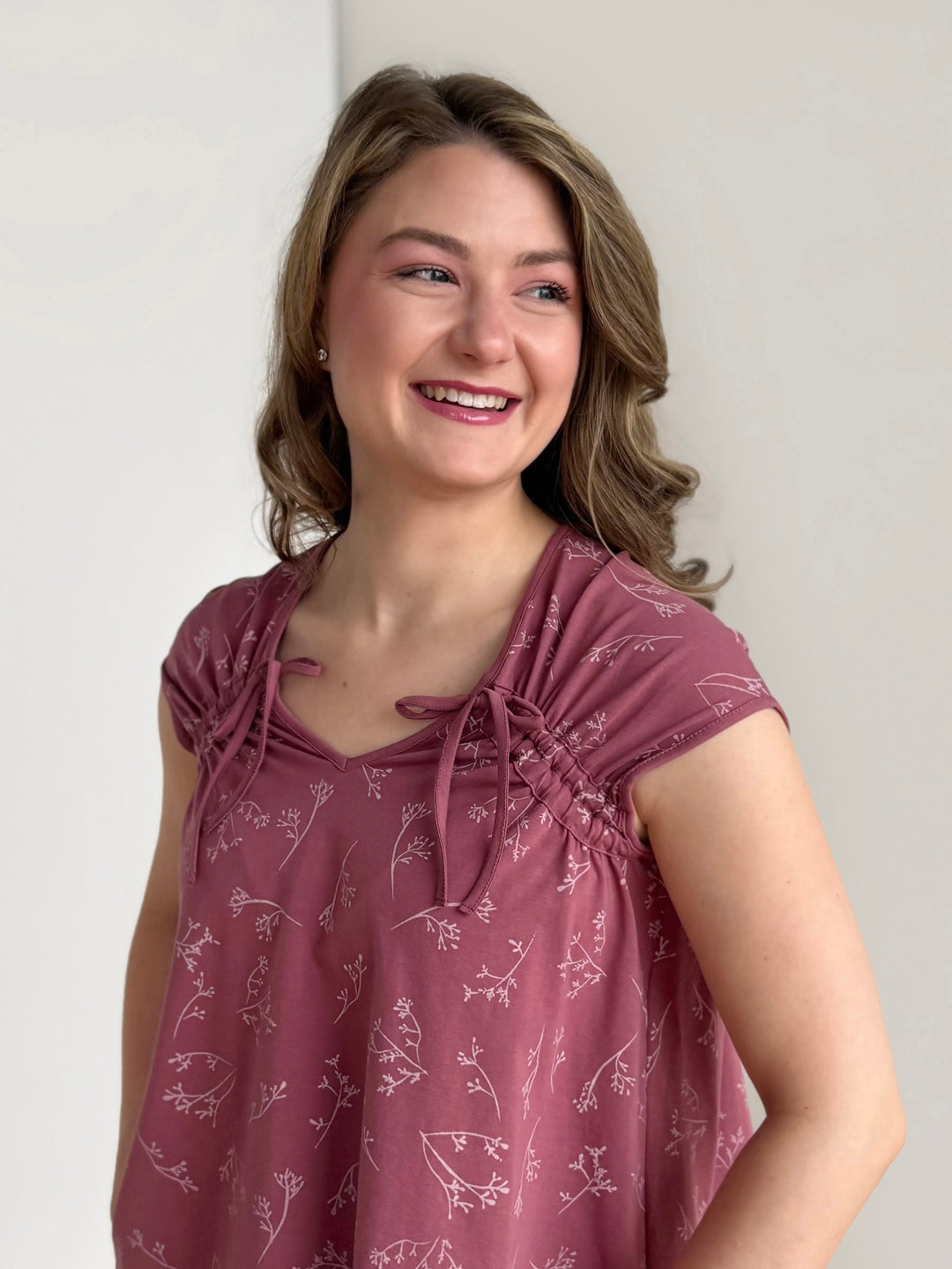 BRIAR tank in Vintage Mauve/White