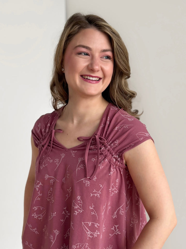 BRIAR tank in Vintage Mauve/White