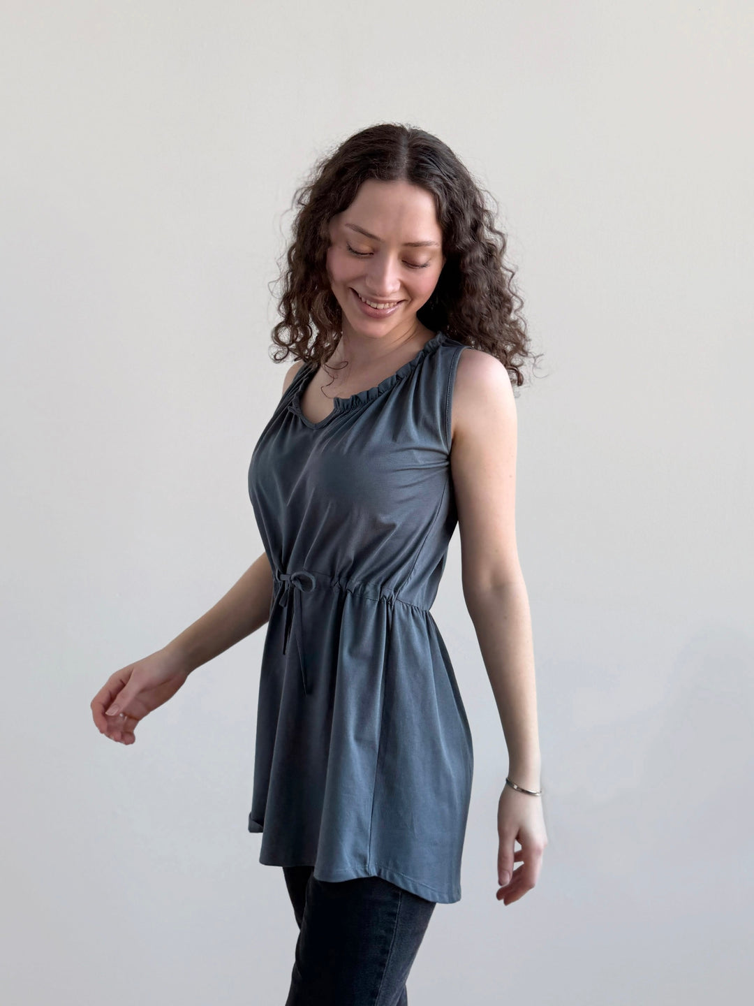 ROXANA tunic in Blue Cement