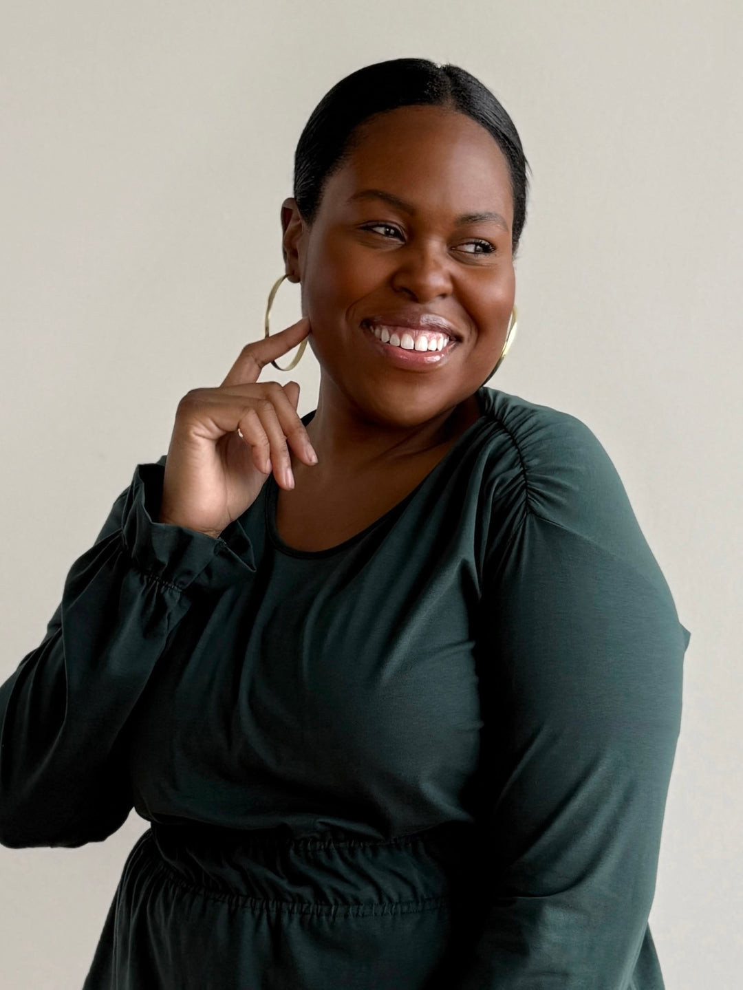 IRINA jersey top in Deep Pine