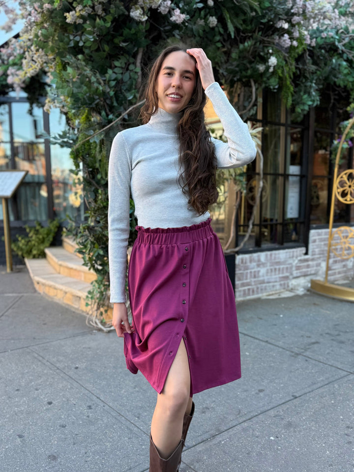LUCINDA doubleknit skirt in Raspberry