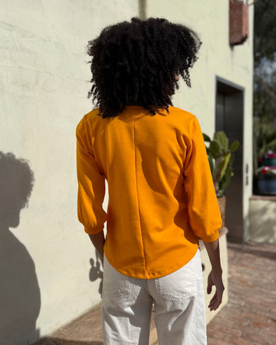 SUNBURST heavyknit top in Tangerine