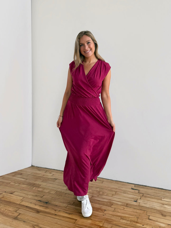 AUBREE dress in Pomegranate