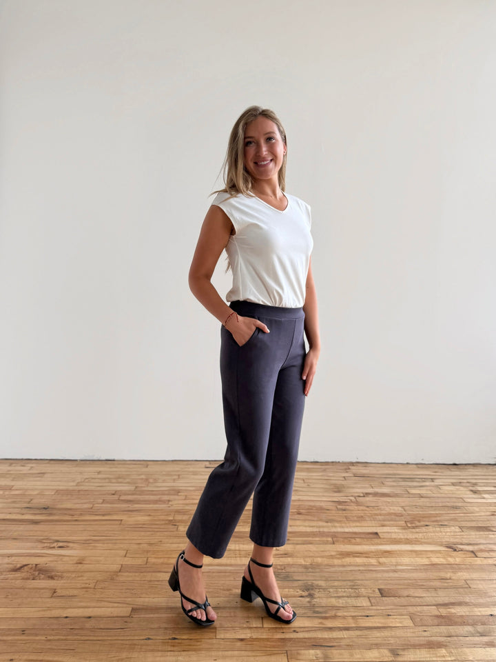 PATRICIA heavy-knit pants in Gunmetal
