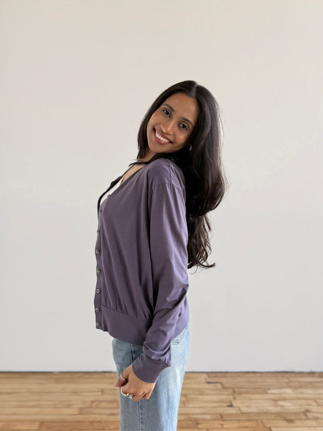 EUGENIE cardigan/top in Dewberry