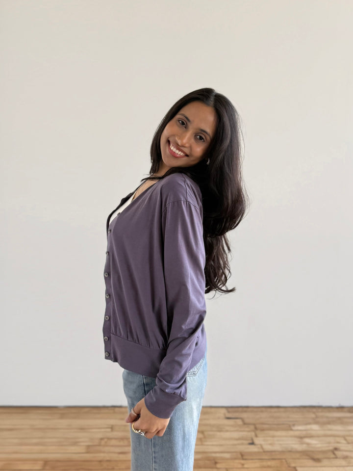EUGENIE cardigan/top in Dewberry