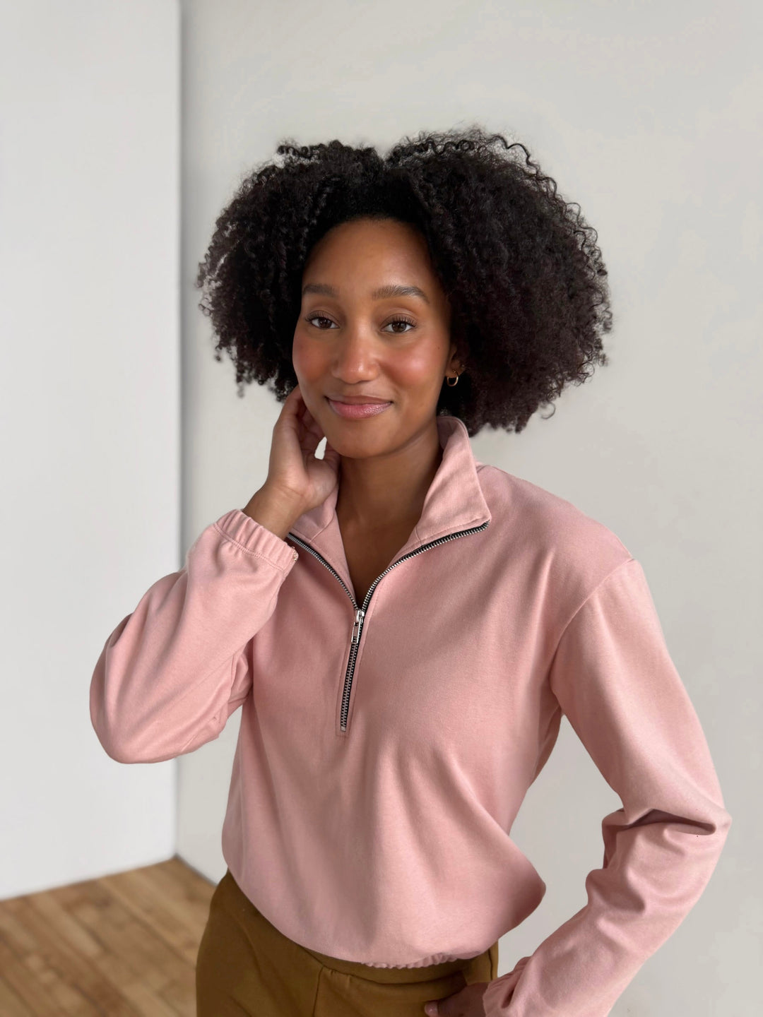 JOHANNA heavy-knit pullover in Earthy Rose