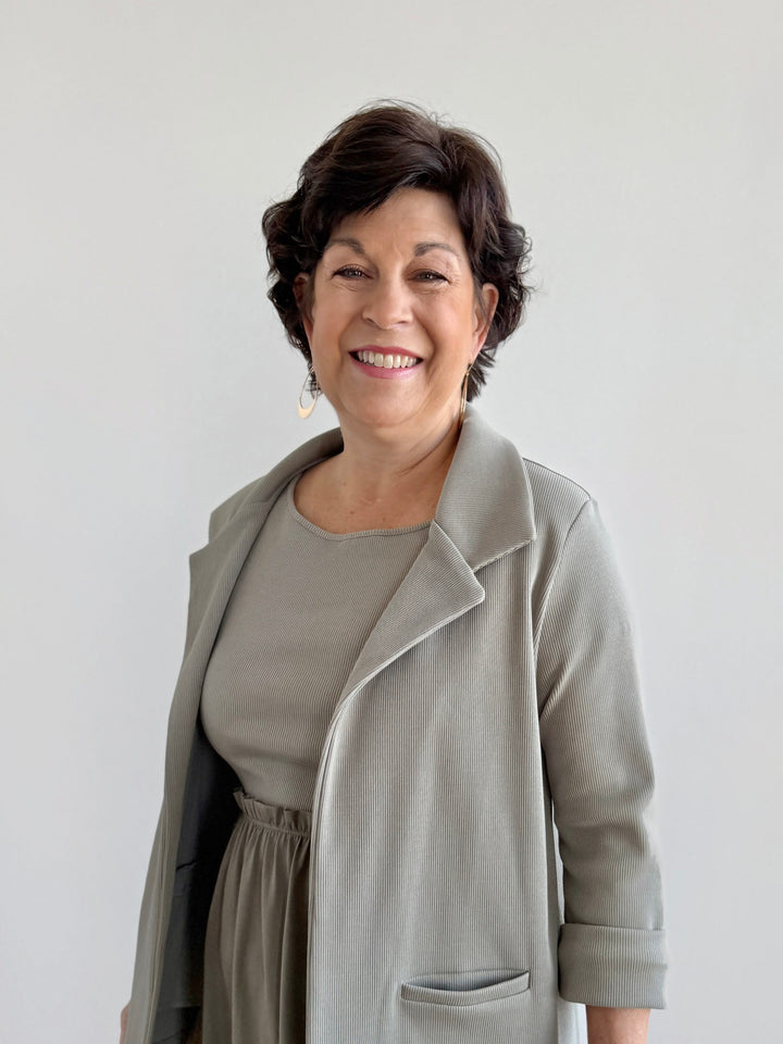 CROSBY rib knit blazer in Light Sage