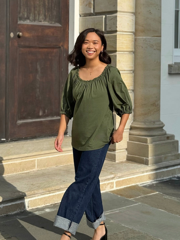 DELPHINE top in Meadow Green