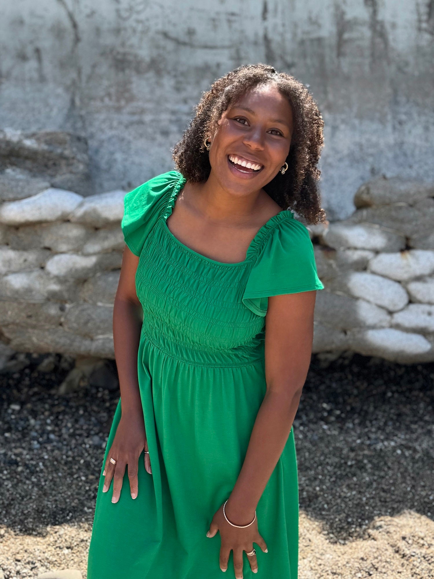 ADELIA smocked dress in Leaf Green – Elegantees