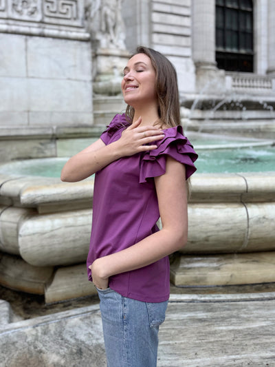 LILOU top in Deep Lilac