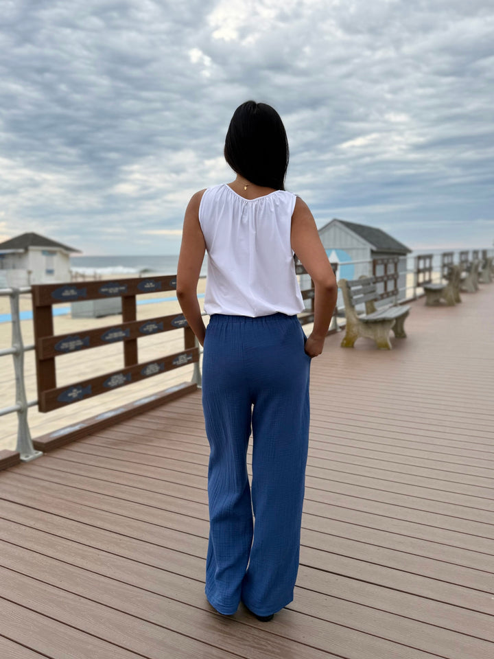 FLORENCE gauze pants in Bluebird