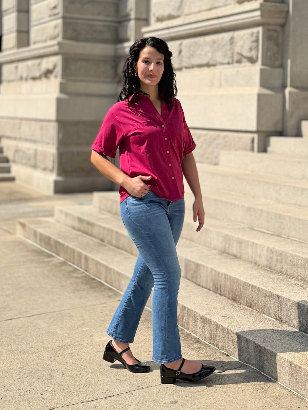 BEVERLY top in Garnet Pink