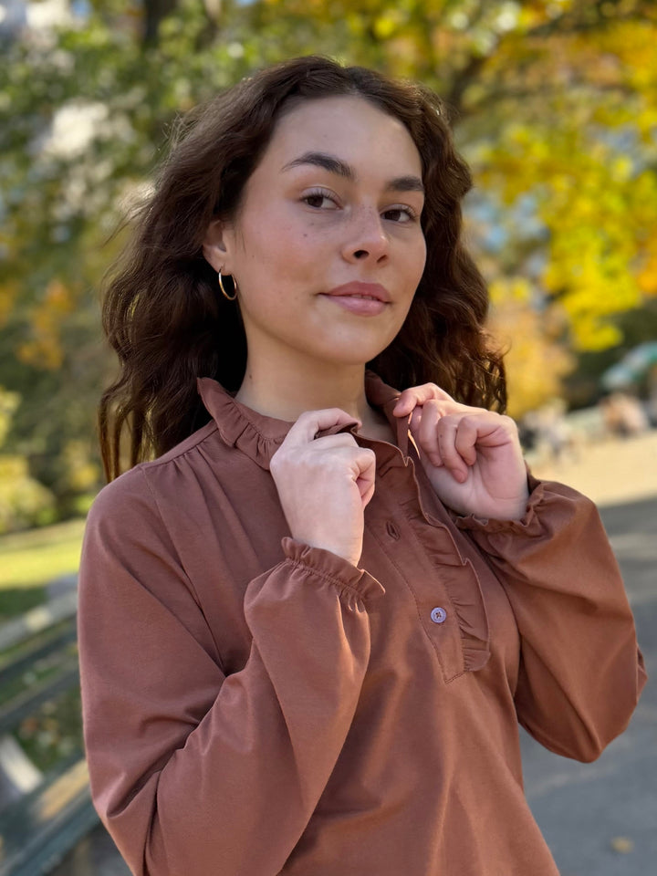 SEZANE top in Cacao Brown