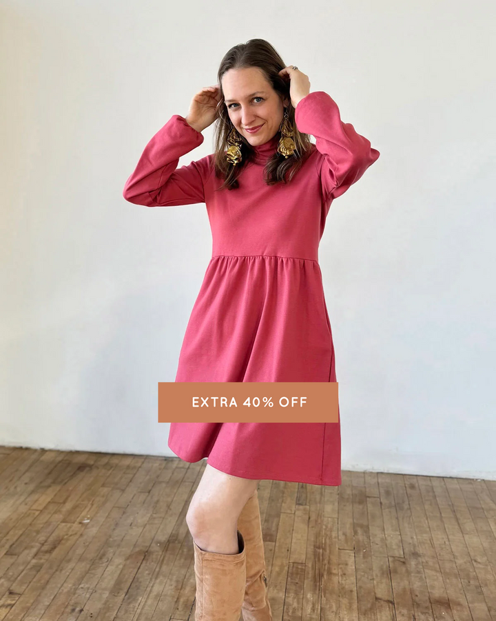 HELENE doubleknit dress in Soft Hibiscus