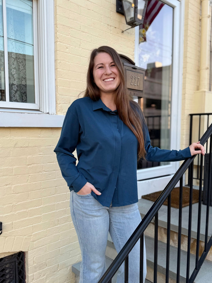DEVON blouse in Atlantic Blue
