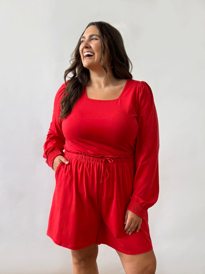 DARLA top in Bright Red