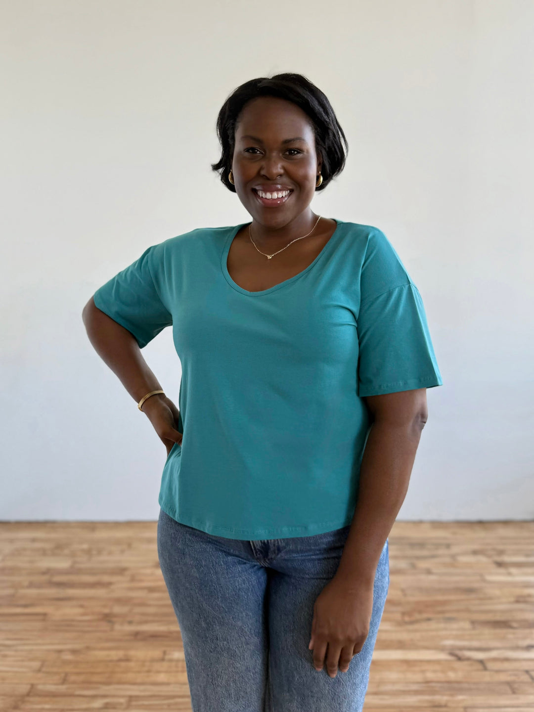 KIM tee in Marine Teal