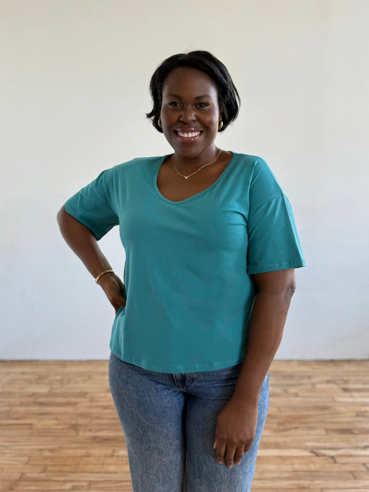 KIM tee in Marine Teal