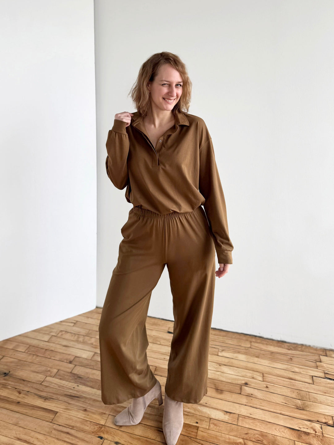 ANDRI jersey pants in Kona Brown