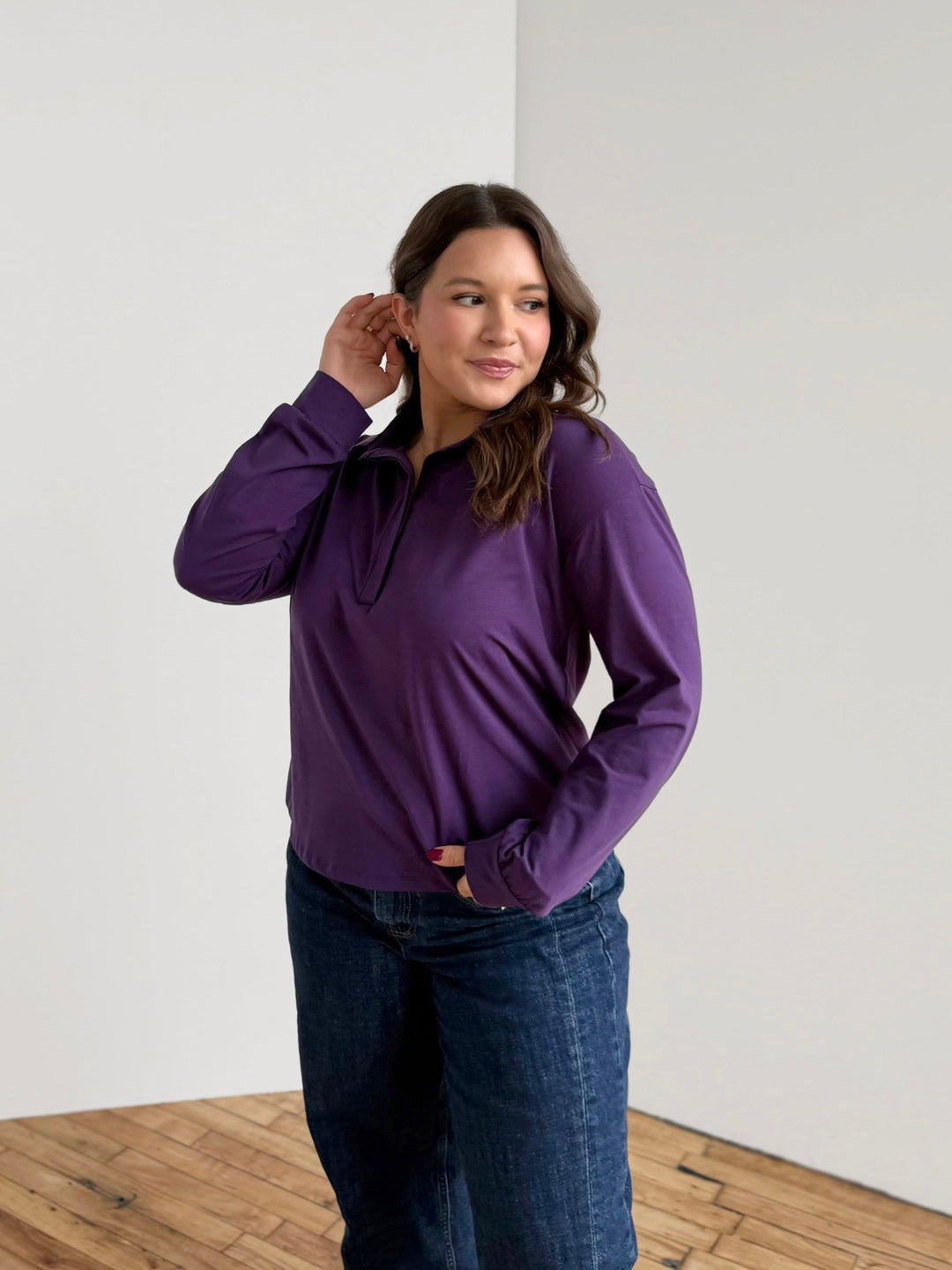 MICAH jersey top in Midnight Dahlia