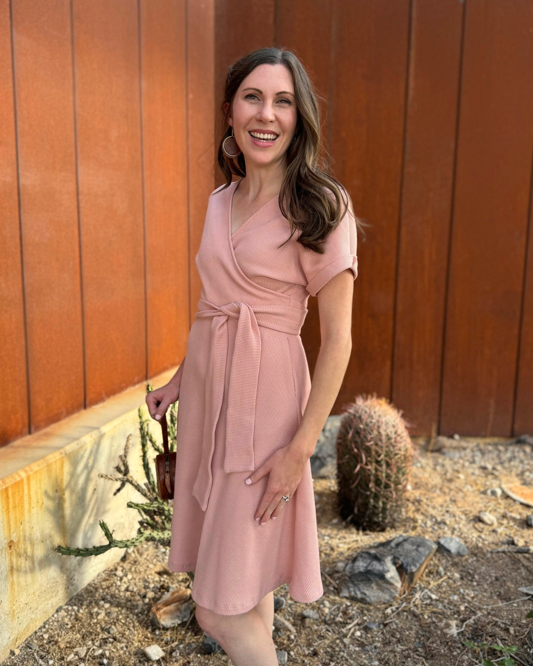 ALOE waffle knit dress in Earthy Rose – Elegantees