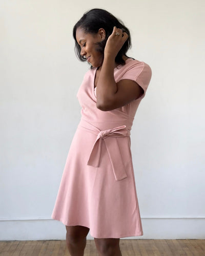 ALOE waffle knit dress in Earthy Rose