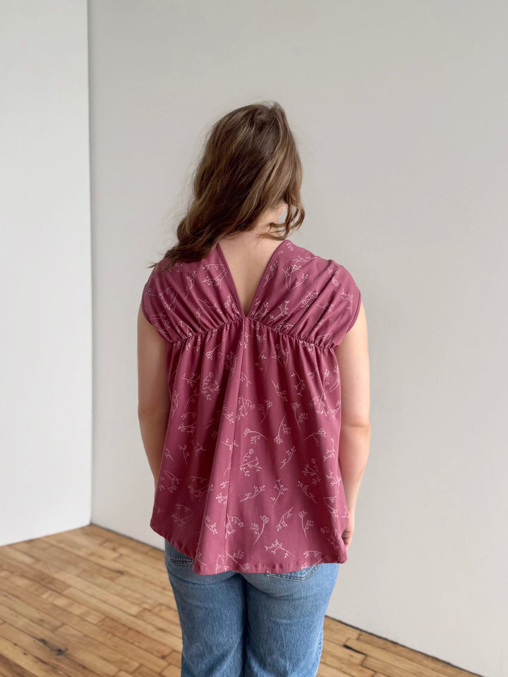BRIAR tank in Vintage Mauve/White