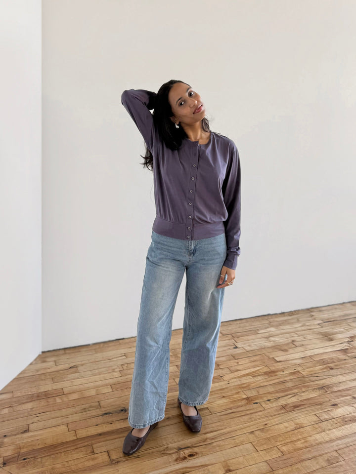 EUGENIE cardigan/top in Dewberry