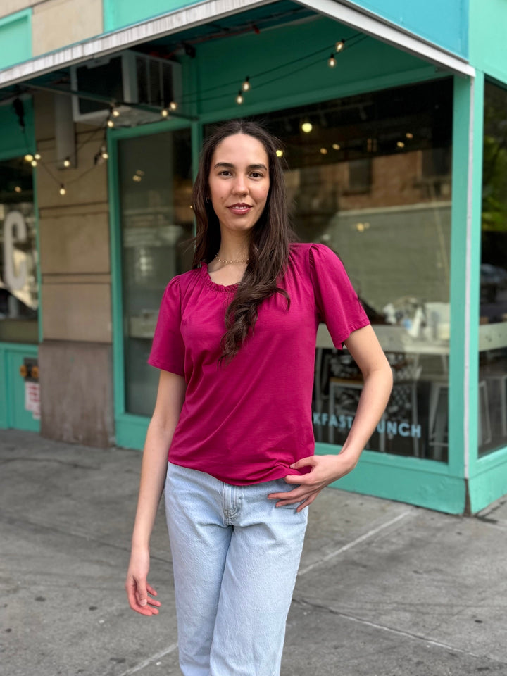LARA tee in Garnet Pink