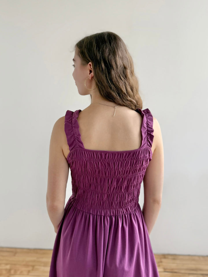 ARTESIA smocked dress in Deep Lilac