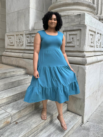 DARCY dress in Peacock Blue
