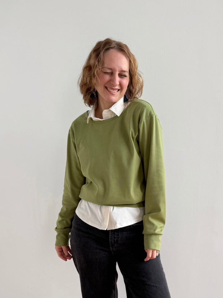 PERCY heavy knit top in Grass Green