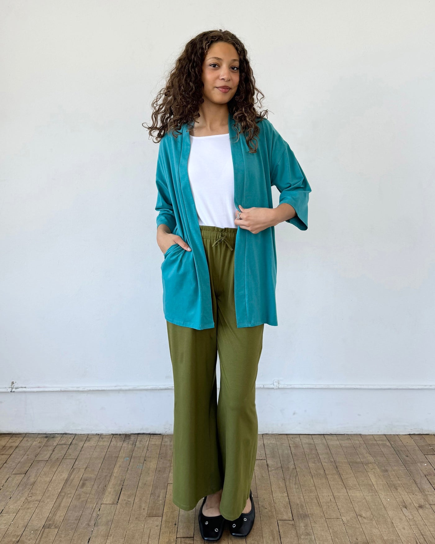 EVANA cardigan in Marine Teal